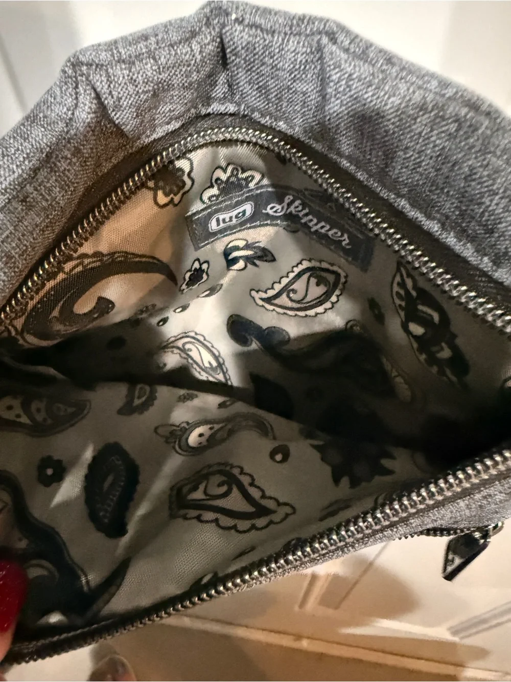 LUG Skipper Quilted Grey Crossbody Shoulder Bag